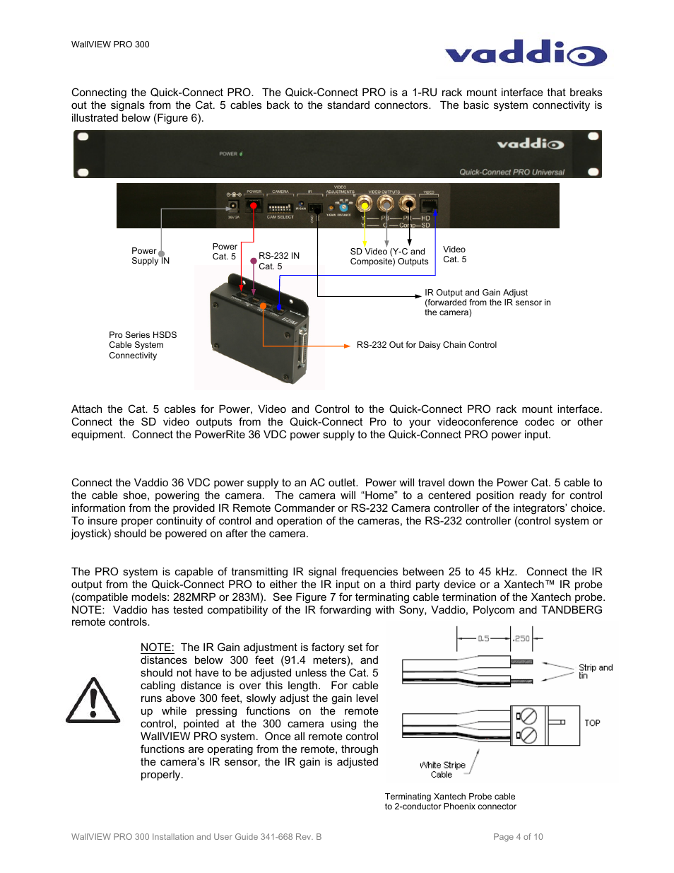 Vaddio WallVIEW PRO 300 User Manual | Page 4 / 10
