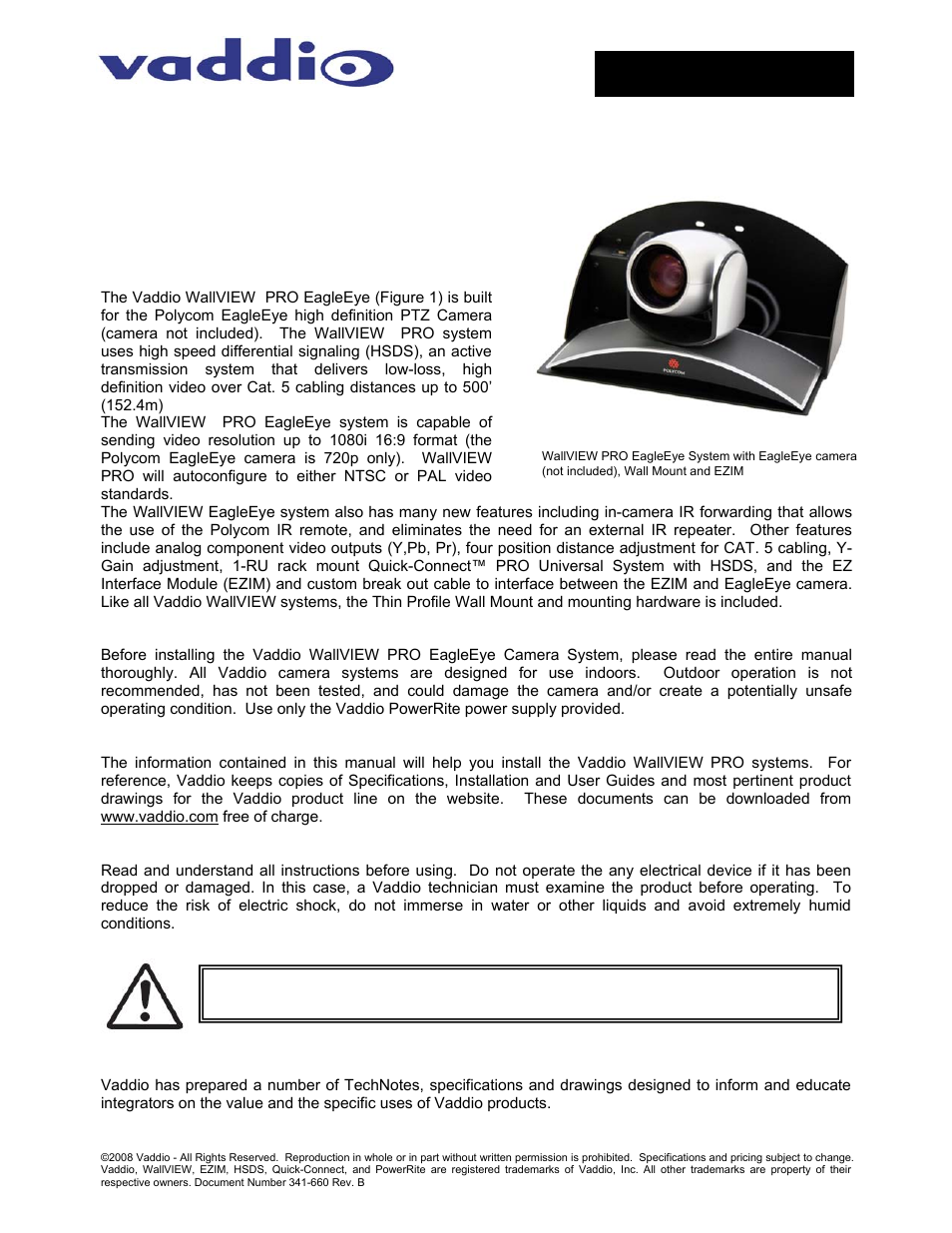 Vaddio WallVIEW Pro EagleEye User Manual | 12 pages