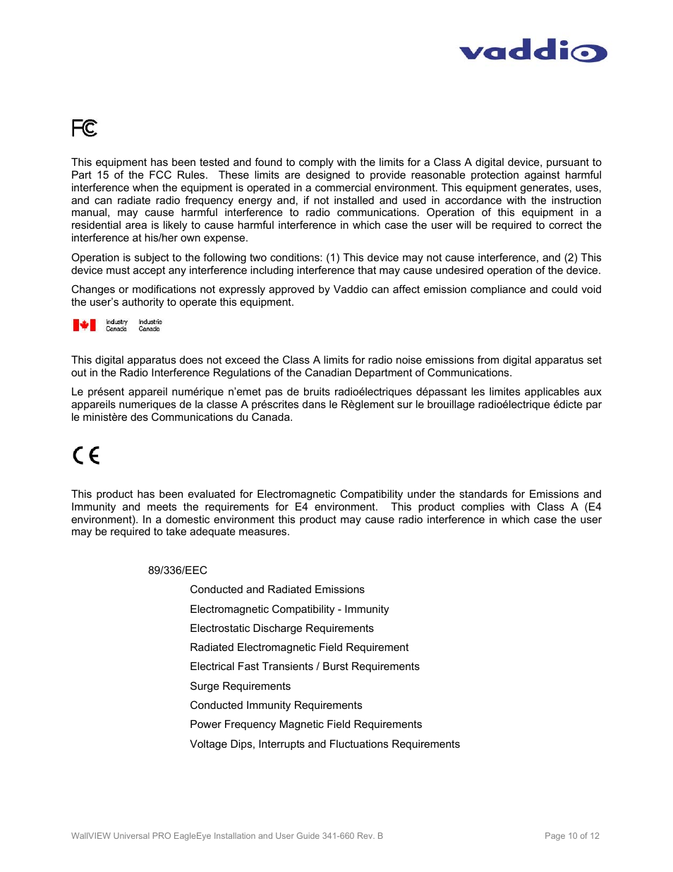 Vaddio WallVIEW Pro EagleEye User Manual | Page 10 / 12