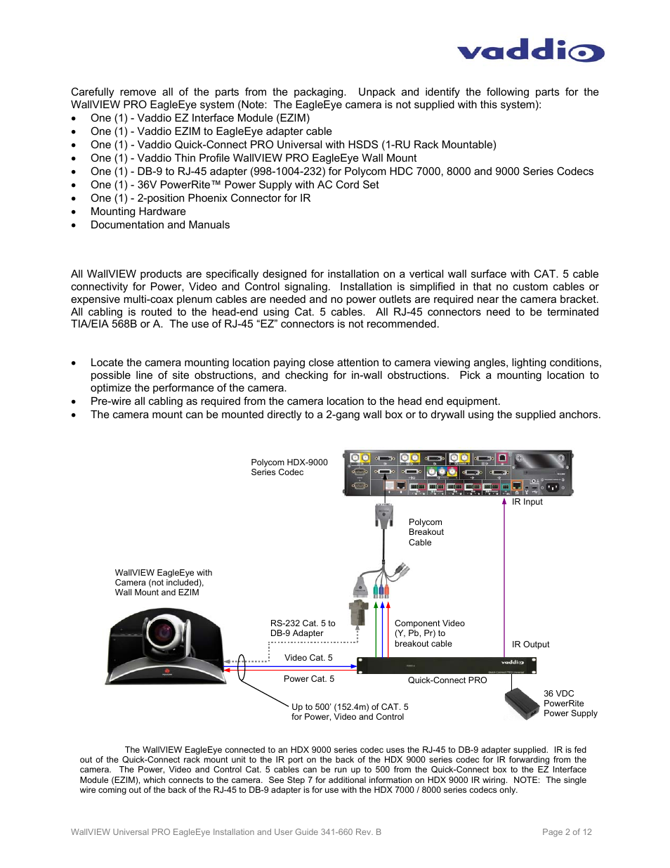 Vaddio WallVIEW Pro EagleEye User Manual | Page 2 / 12