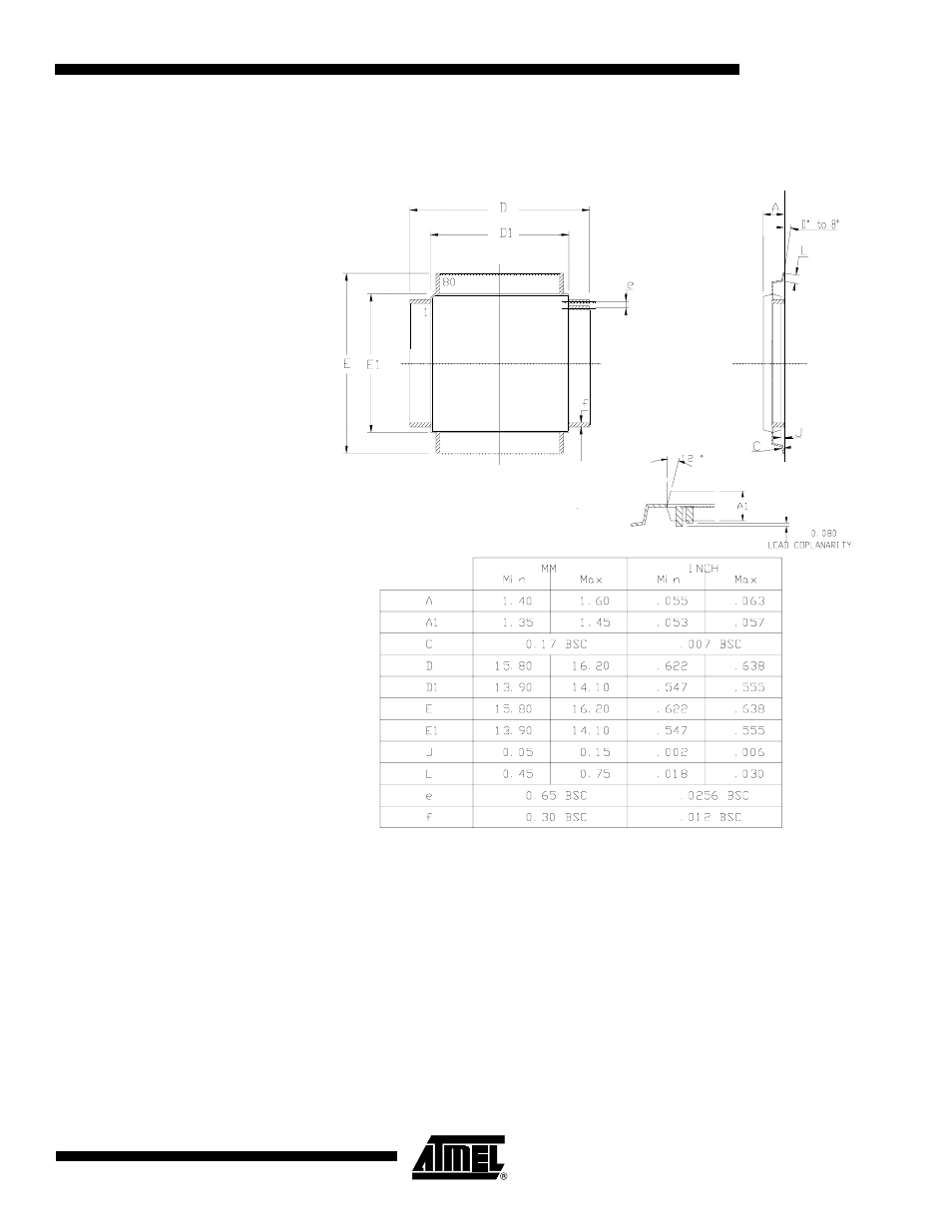 Package information, 1 tqfp80 | Atmel AT89C5132 User Manual | Page 35 / 38