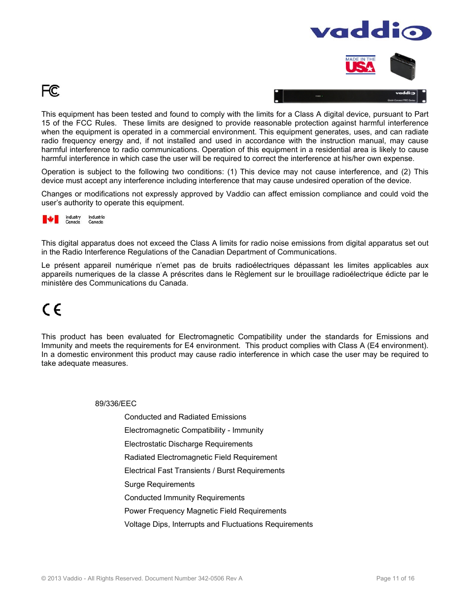 Vaddio WallVIEW PRO H900 User Manual | Page 11 / 16