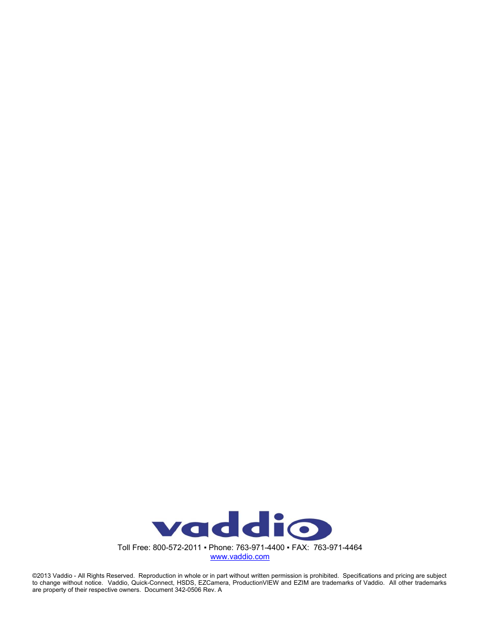 Vaddio WallVIEW PRO H900 User Manual | Page 16 / 16