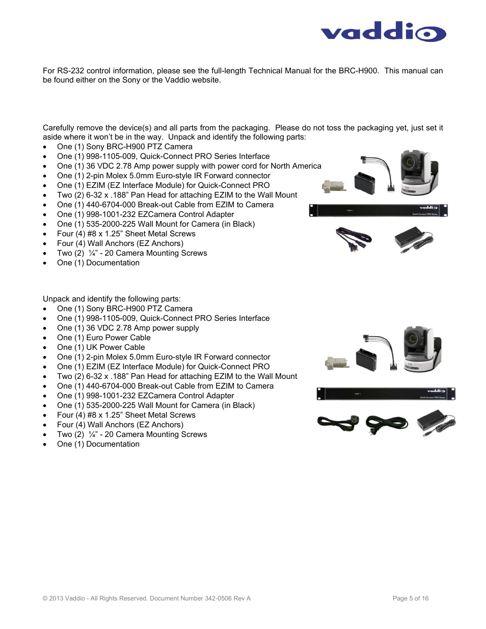 Vaddio WallVIEW PRO H900 User Manual | Page 5 / 16