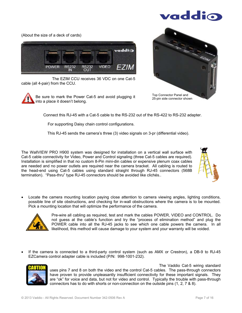Vaddio WallVIEW PRO H900 User Manual | Page 7 / 16