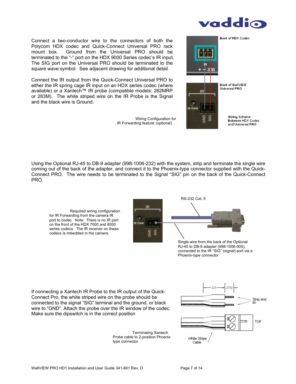 Vaddio WallVIEW PRO HD-1 User Manual | Page 7 / 14