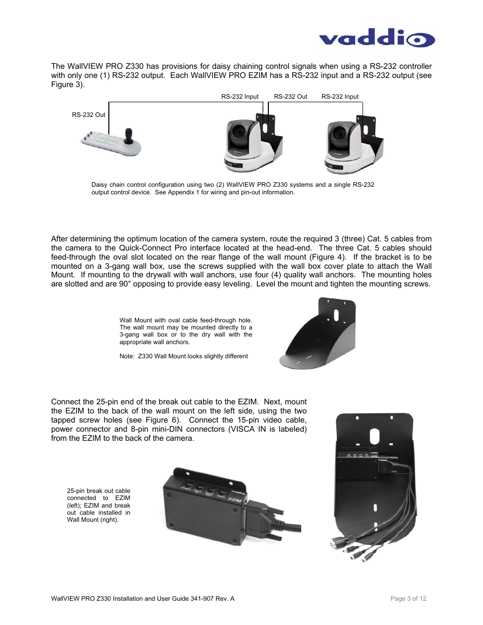 Vaddio WallVIEW PRO Z330 User Manual | Page 3 / 12