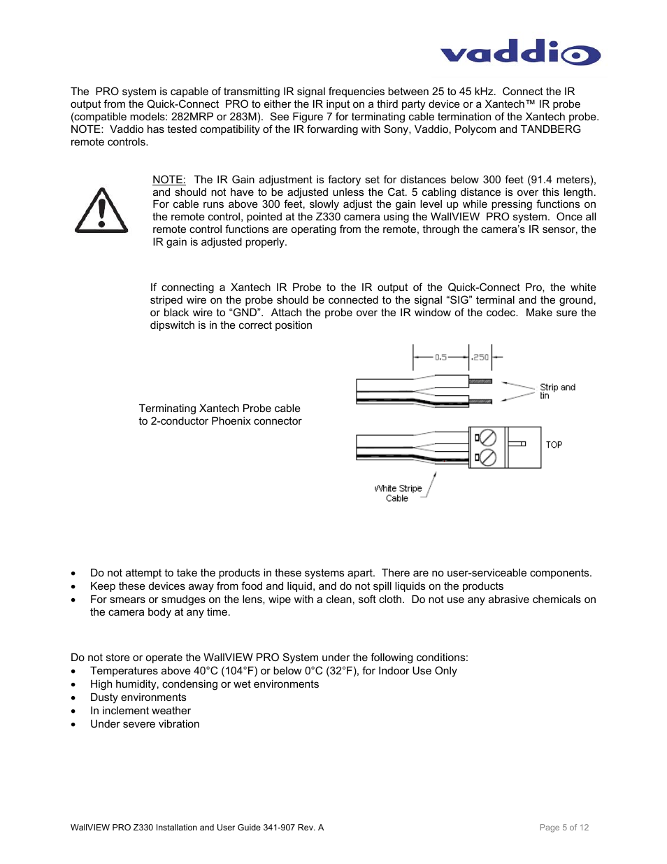 Vaddio WallVIEW PRO Z330 User Manual | Page 5 / 12