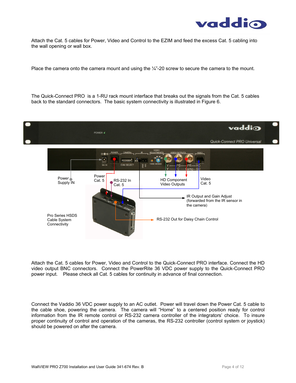 Vaddio WallVIEW PRO Z700 User Manual | Page 4 / 12