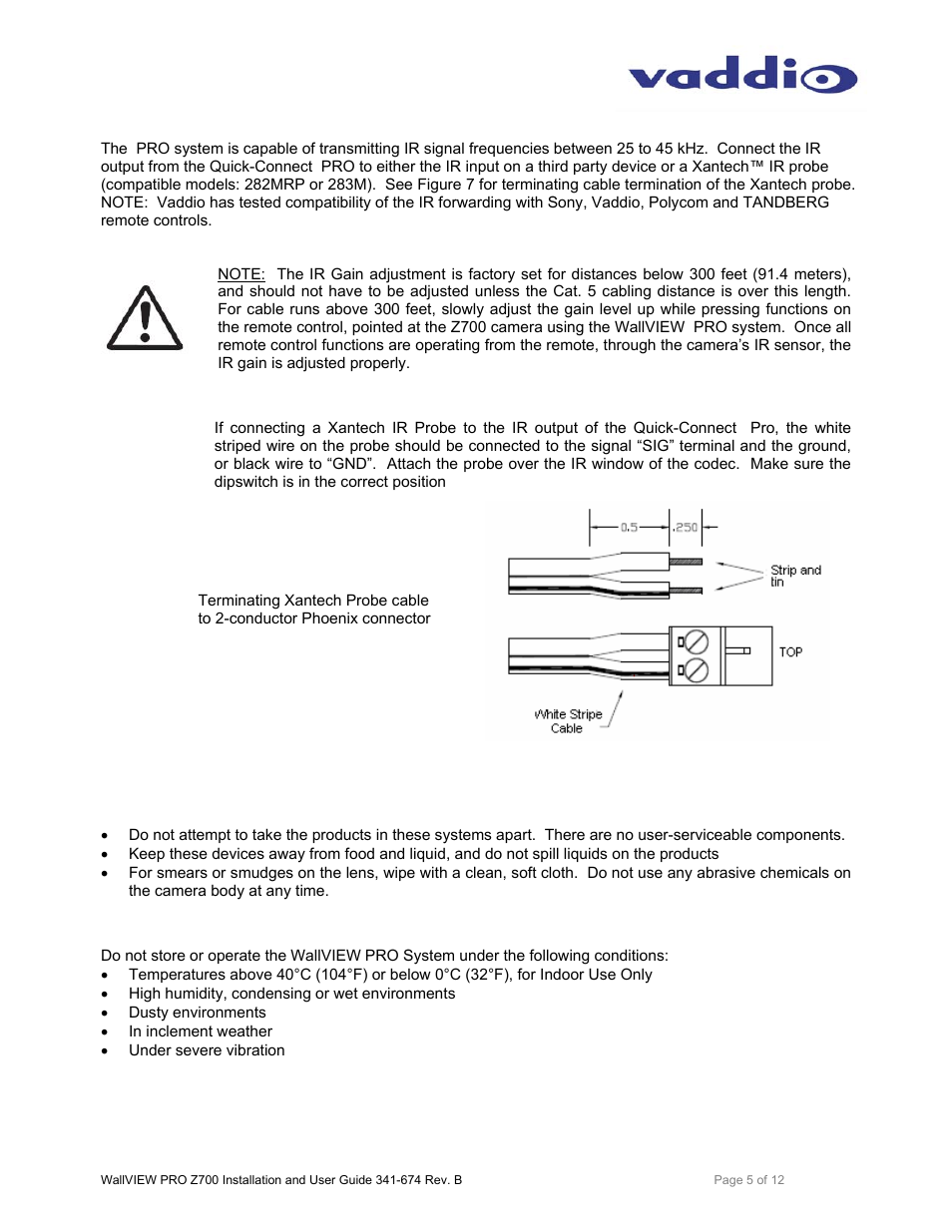 Vaddio WallVIEW PRO Z700 User Manual | Page 5 / 12