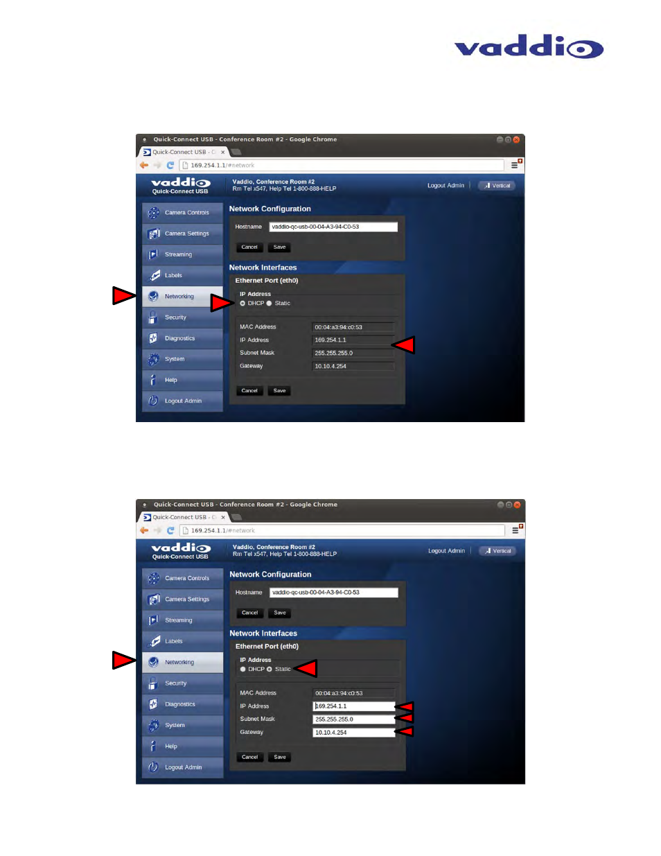 Vaddio WideSHOT WallVIEW USB User Manual | Page 24 / 44