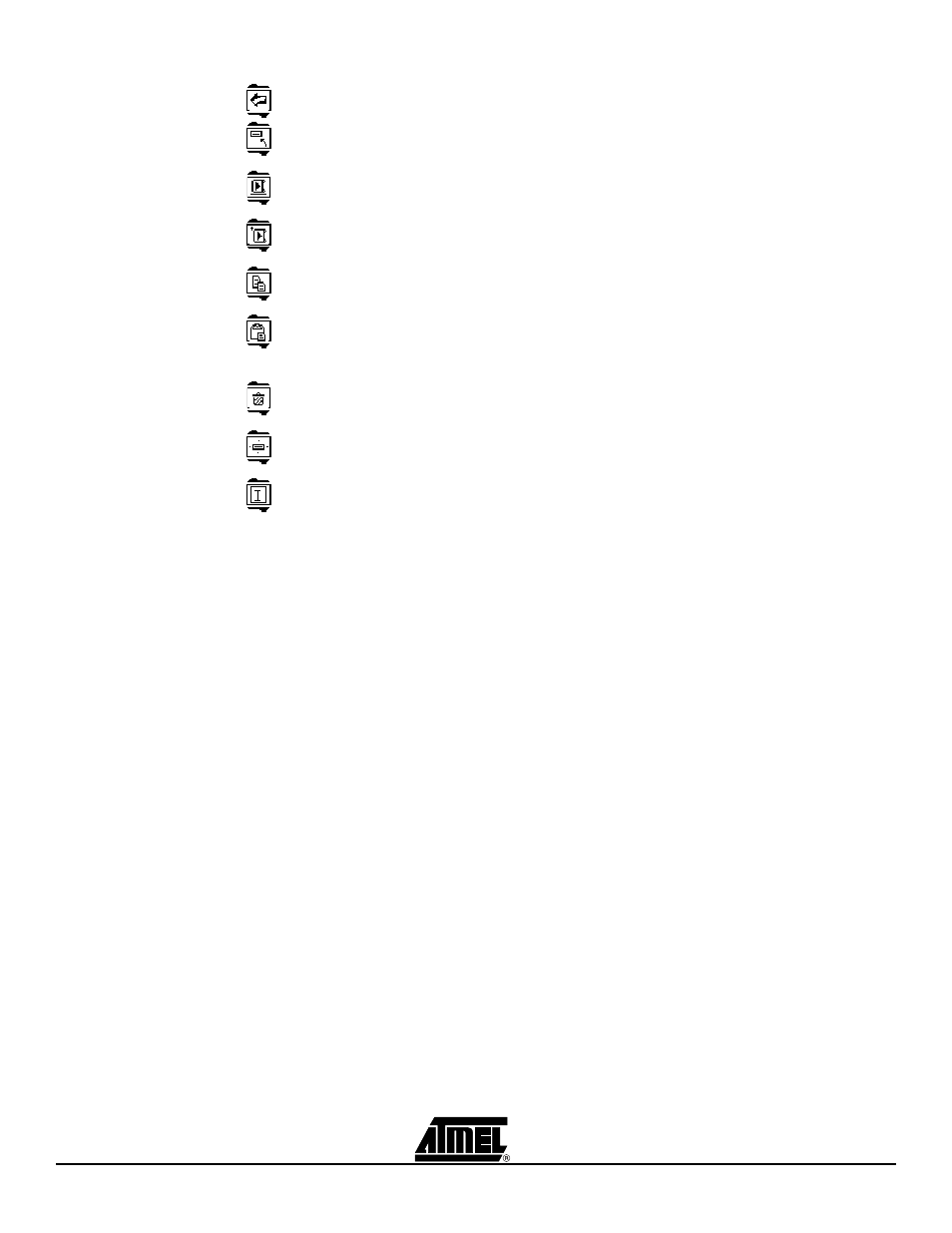 1 main menu, 2 disk selection, 3 select playlist | 4 add to playlist, 5 copy, 6 paste, 7 delete, 8 format, 9 properties | Atmel AT85DVK-07 User Manual | Page 15 / 21