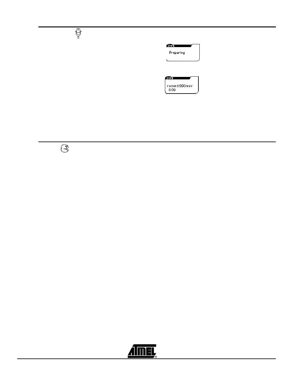 8 recorder, 9 games, Recorder -16 | Games -16 | Atmel AT85DVK-07 User Manual | Page 18 / 21