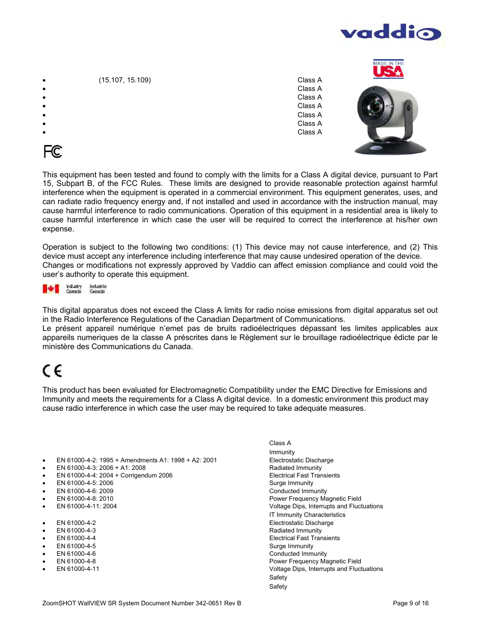 Shot | Vaddio ZoomSHOT WallVIEW SR User Manual | Page 9 / 16