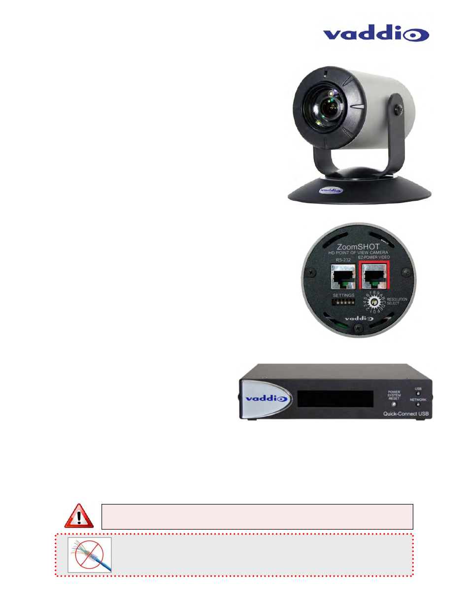 Vaddio ZoomSHOT WallVIEW USB User Manual | Page 3 / 40