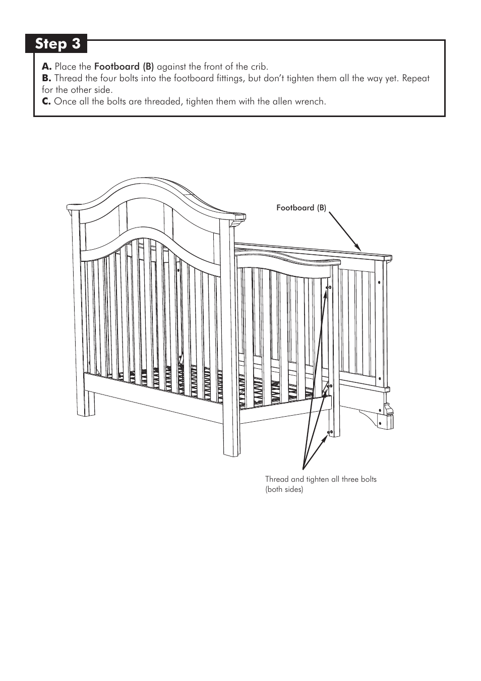 Step 3 | Westwood Design Donnington Convertible Crib User Manual | Page 7 / 9