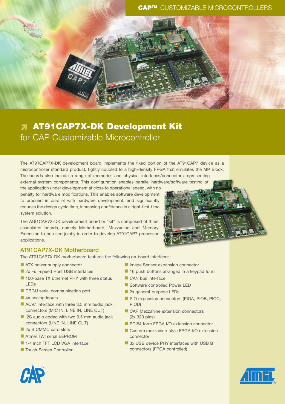 Atmel AT91CAP7X-DK User Manual | 2 pages