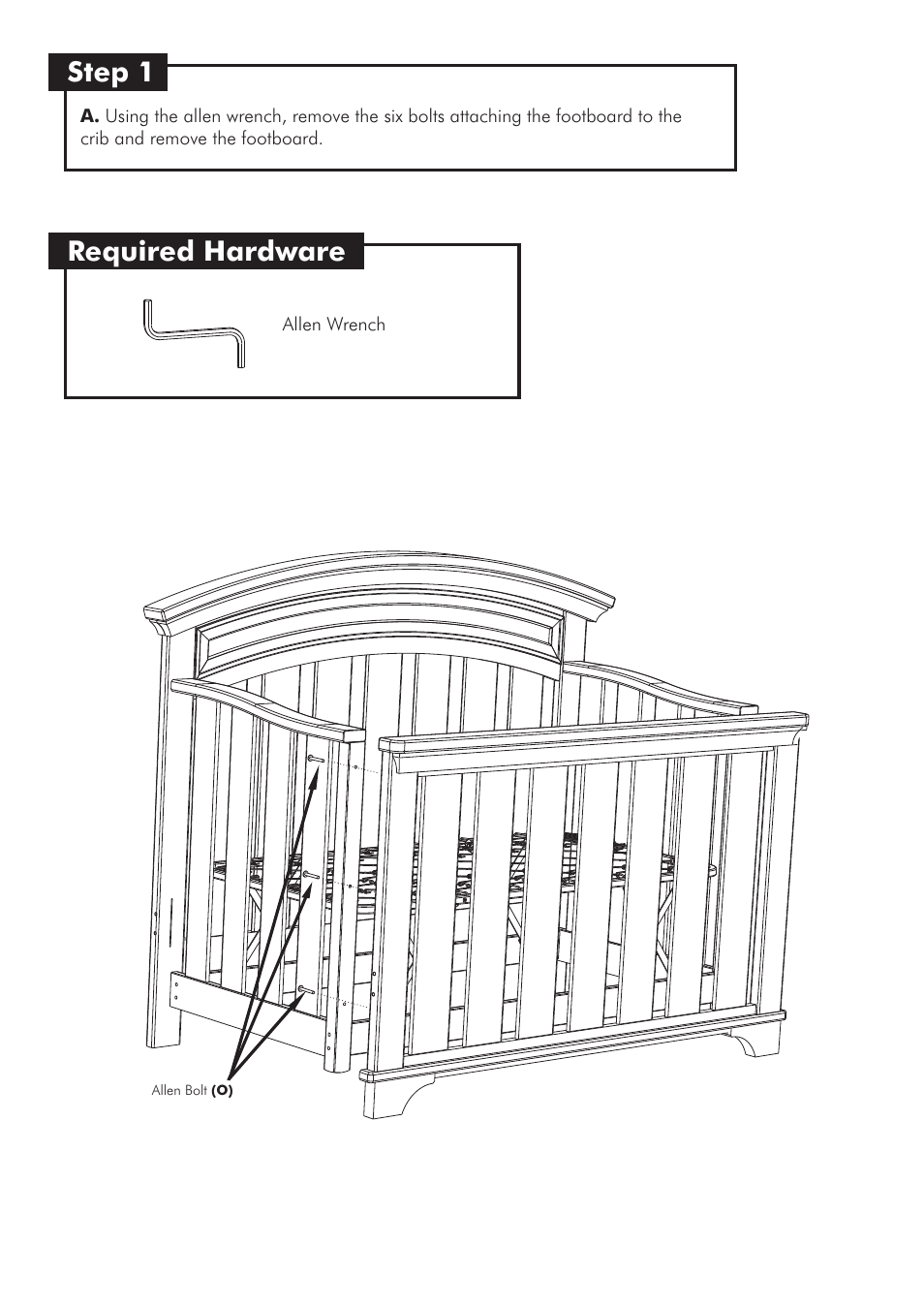 Step 1, Required hardware | Westwood Design Geneva Toddler Guard Rail Kit User Manual | Page 3 / 5