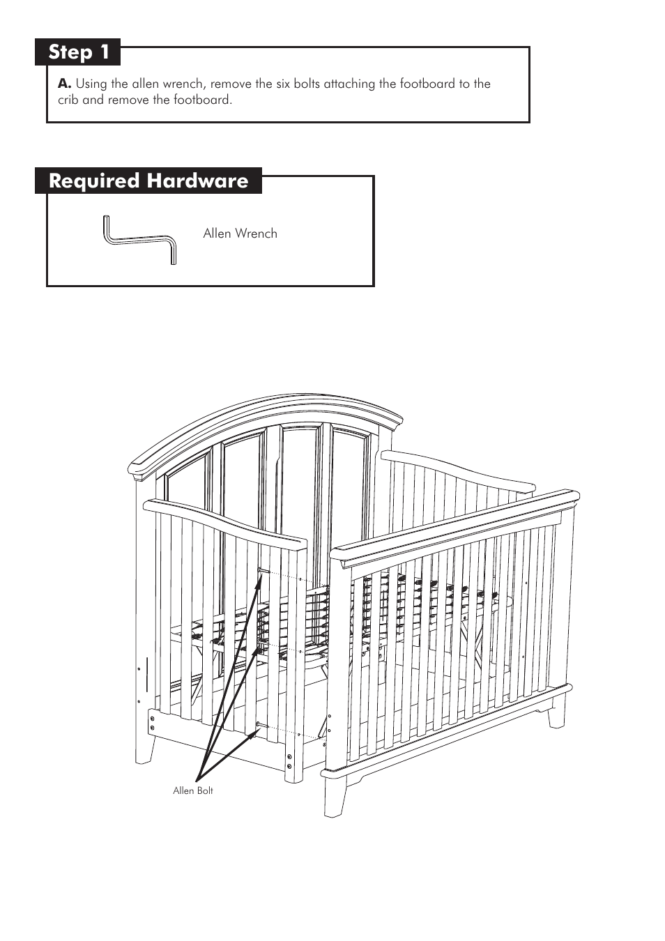 Step 1, Required hardware | Westwood Design Jonesport Toddler Guard Rail Kit User Manual | Page 3 / 6