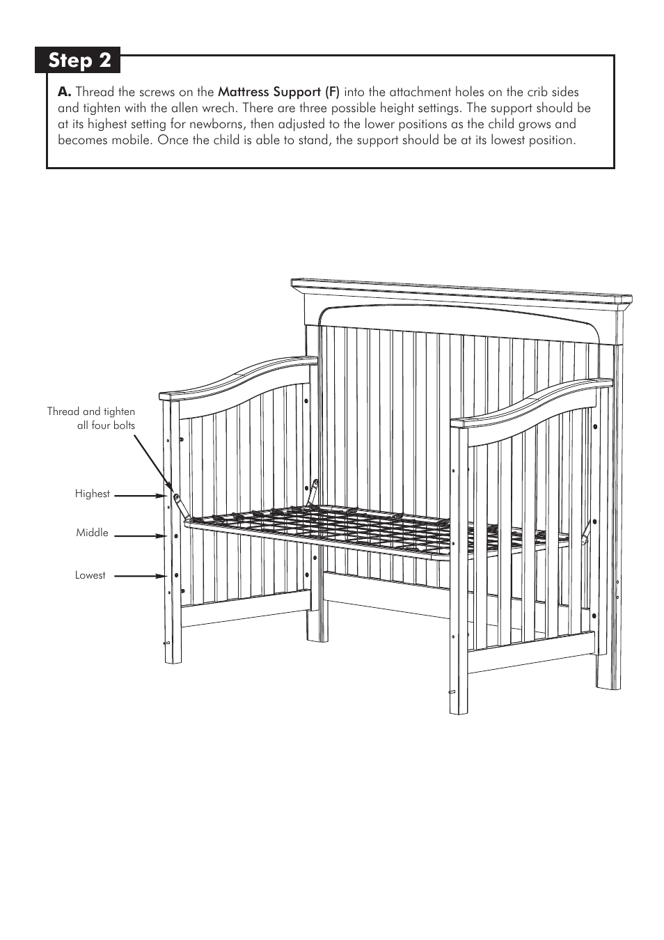 Step 2 | Westwood Design Kingston Convertible Crib User Manual | Page 6 / 9