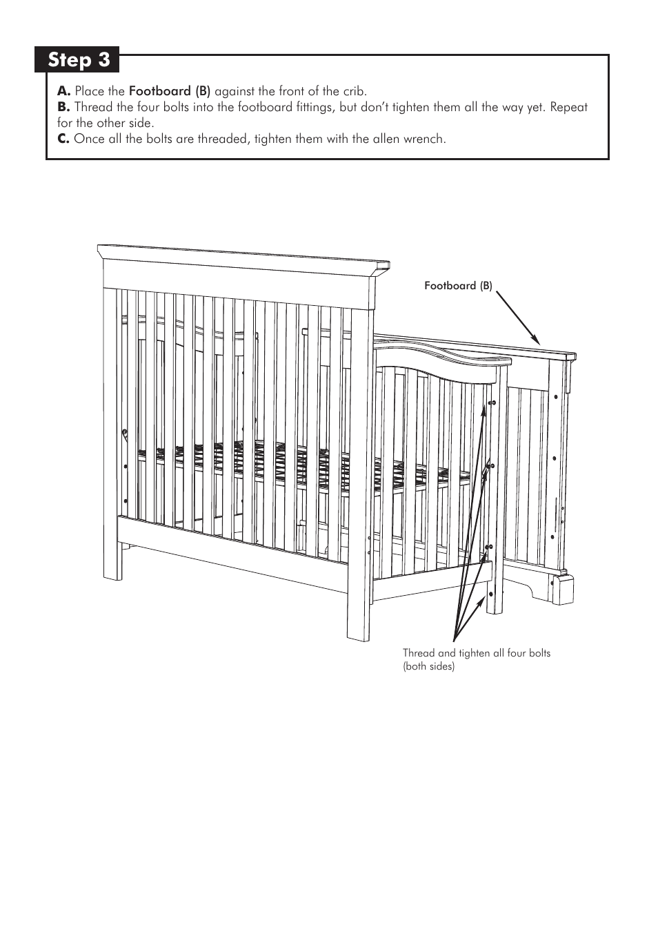 Step 3 | Westwood Design Kingston Convertible Crib User Manual | Page 7 / 9