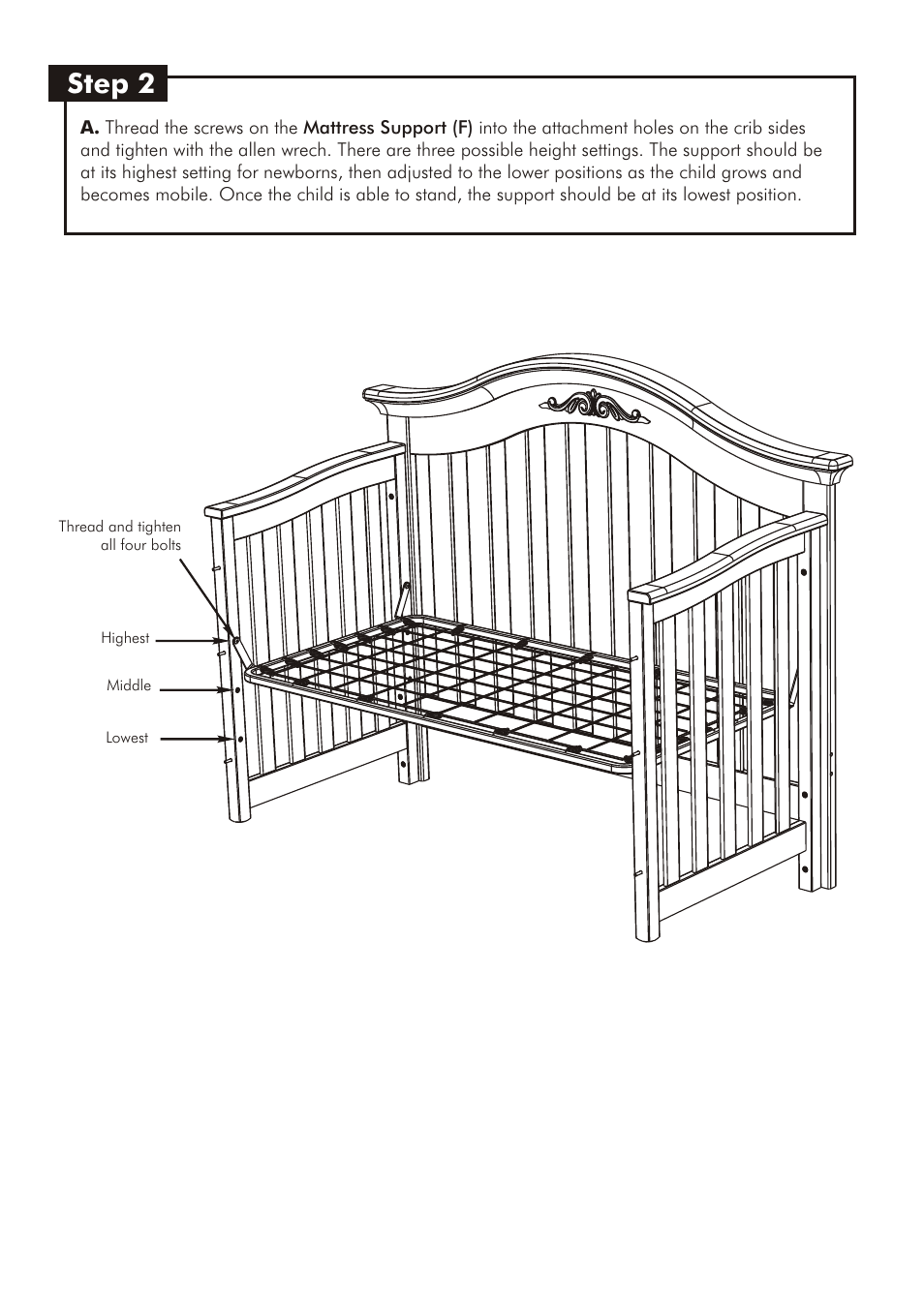 Step 2 | Westwood Design Meadowdale Crib Always There Hardware User Manual | Page 6 / 9