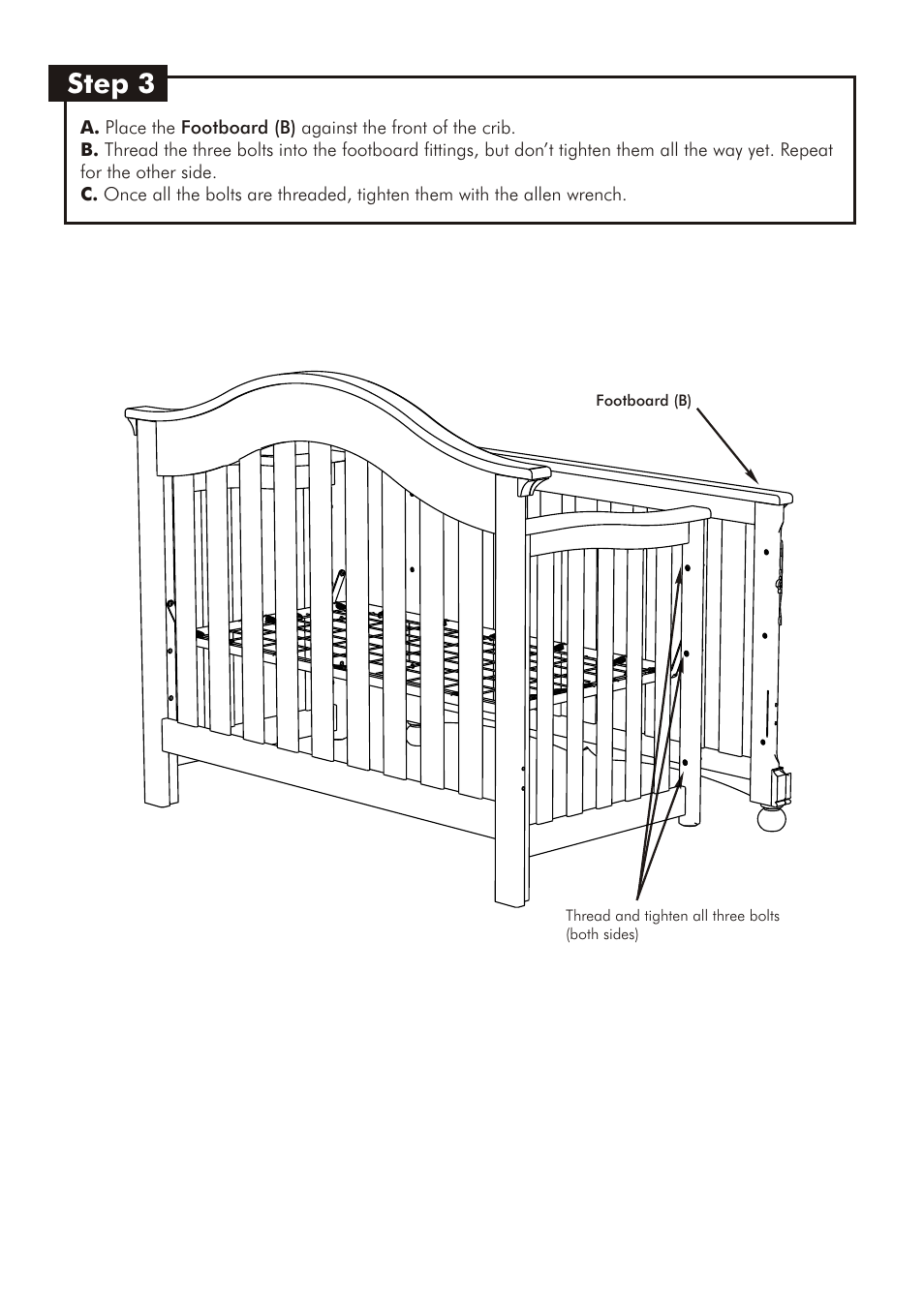 Step 3 | Westwood Design Meadowdale Crib Always There Hardware User Manual | Page 7 / 9