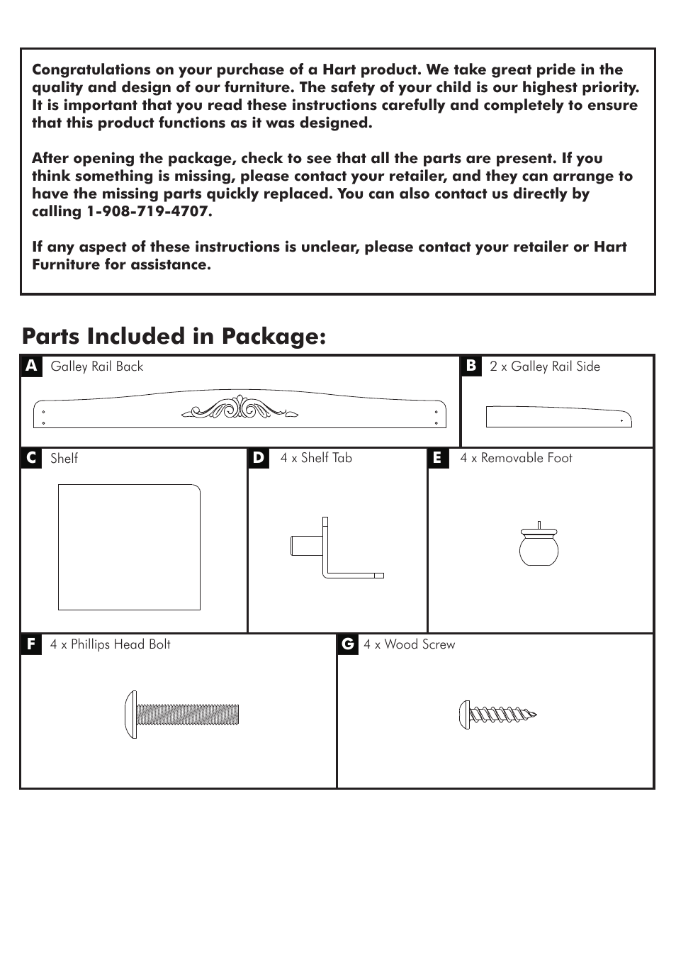 Parts included in package | Westwood Design Meadowdale Dressing Combo User Manual | Page 3 / 7