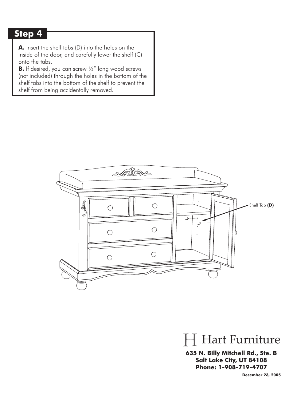 Hart furniture | Westwood Design Meadowdale Dressing Combo User Manual | Page 7 / 7