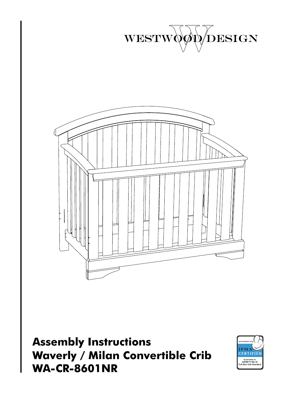 Westwood Design Waverly Convertible Crib (WA-CR-8601NR) User Manual | 11 pages