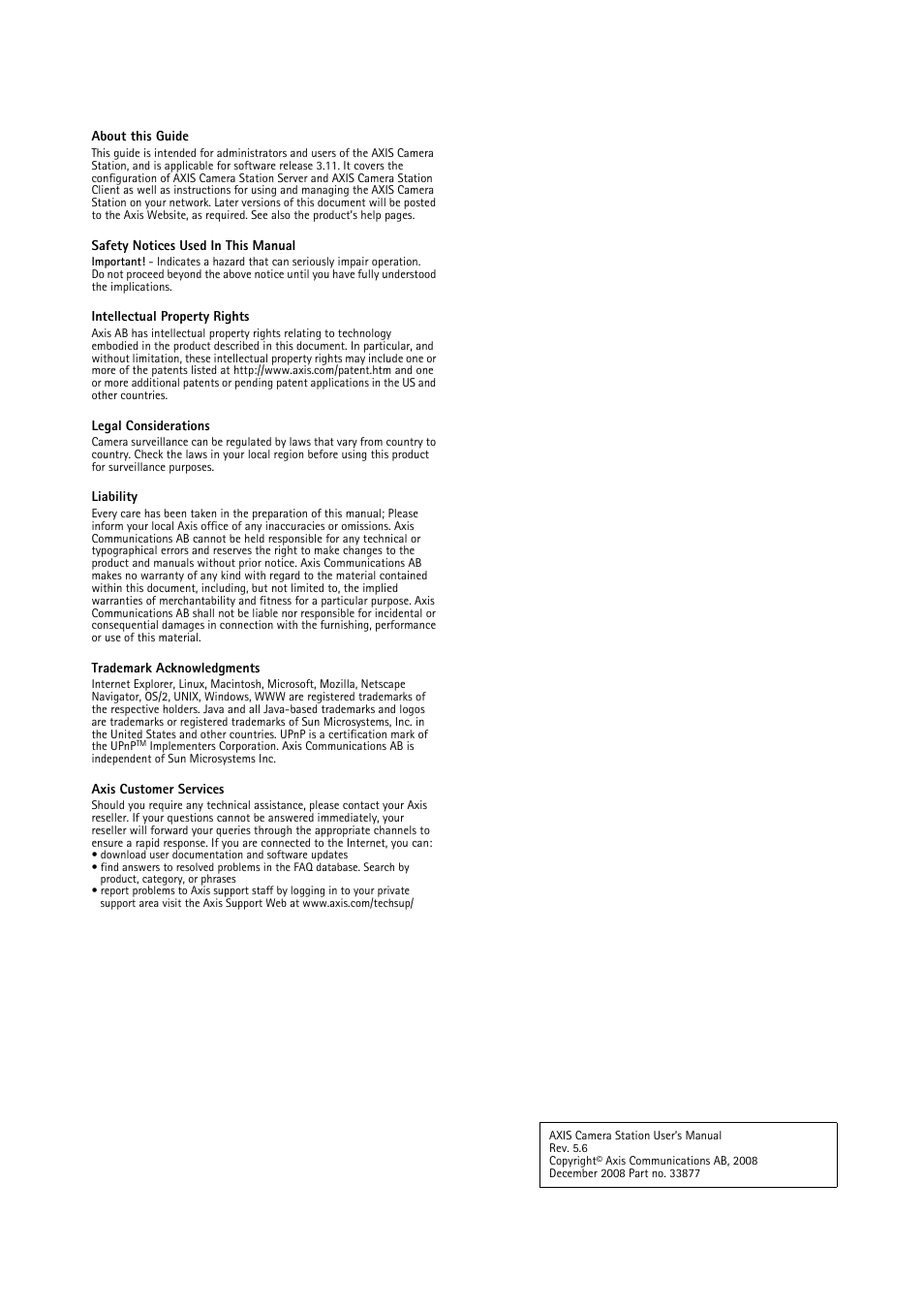 Axis Communications Camera Station User Manual | Page 2 / 47
