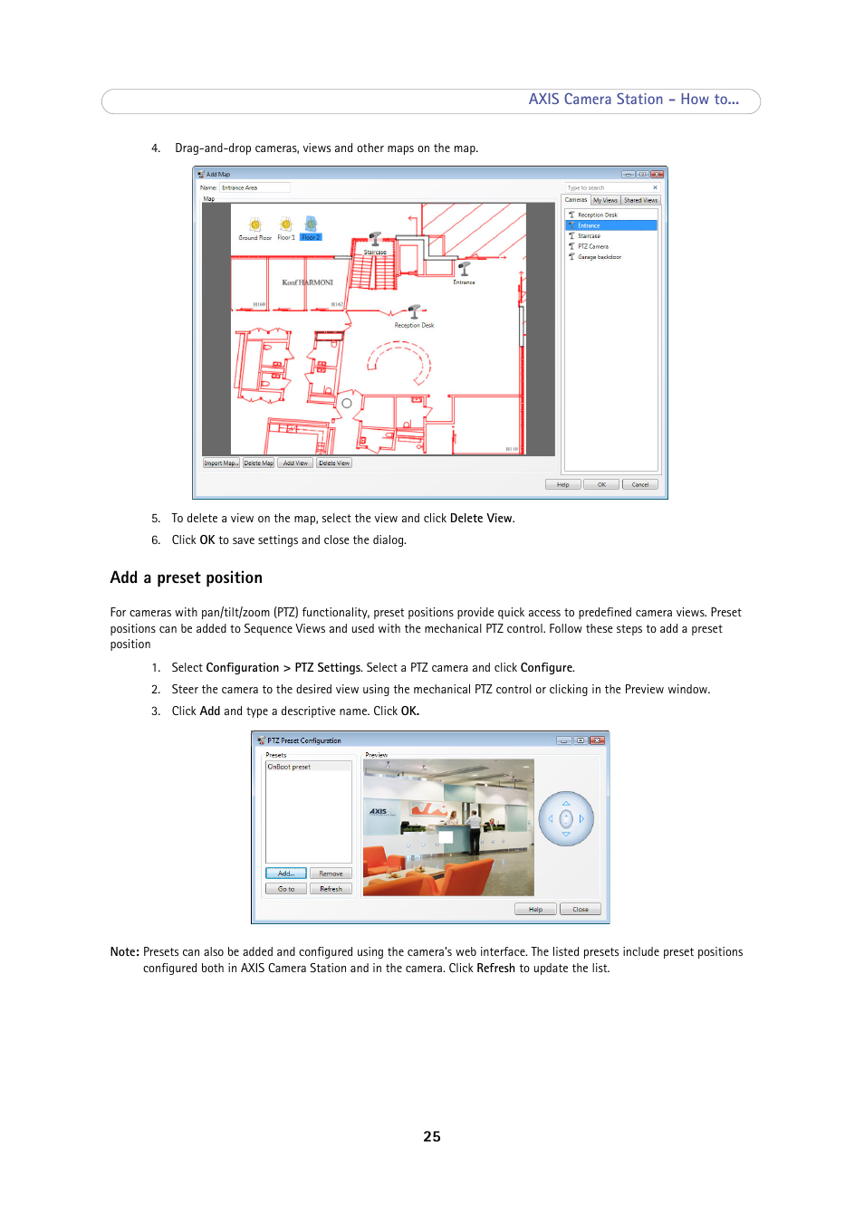 Add a preset position | Axis Communications Camera Station User Manual | Page 25 / 47