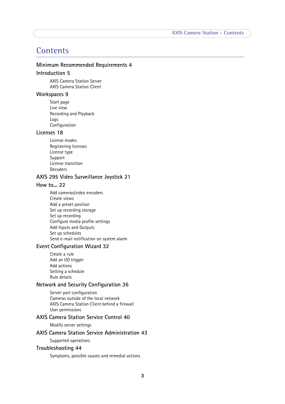 Axis Communications Camera Station User Manual | Page 3 / 47