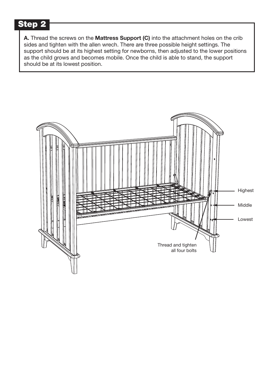 Step 2 | Westwood Design Tribeca Cottage Crib User Manual | Page 5 / 7