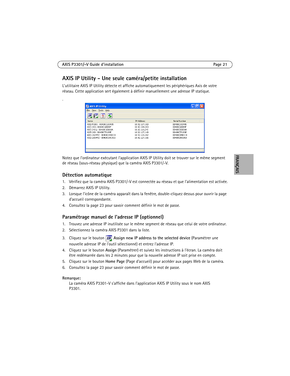Axis Communications Fixed Dome Network Camera AXIS P3301 User Manual | Page 21 / 74