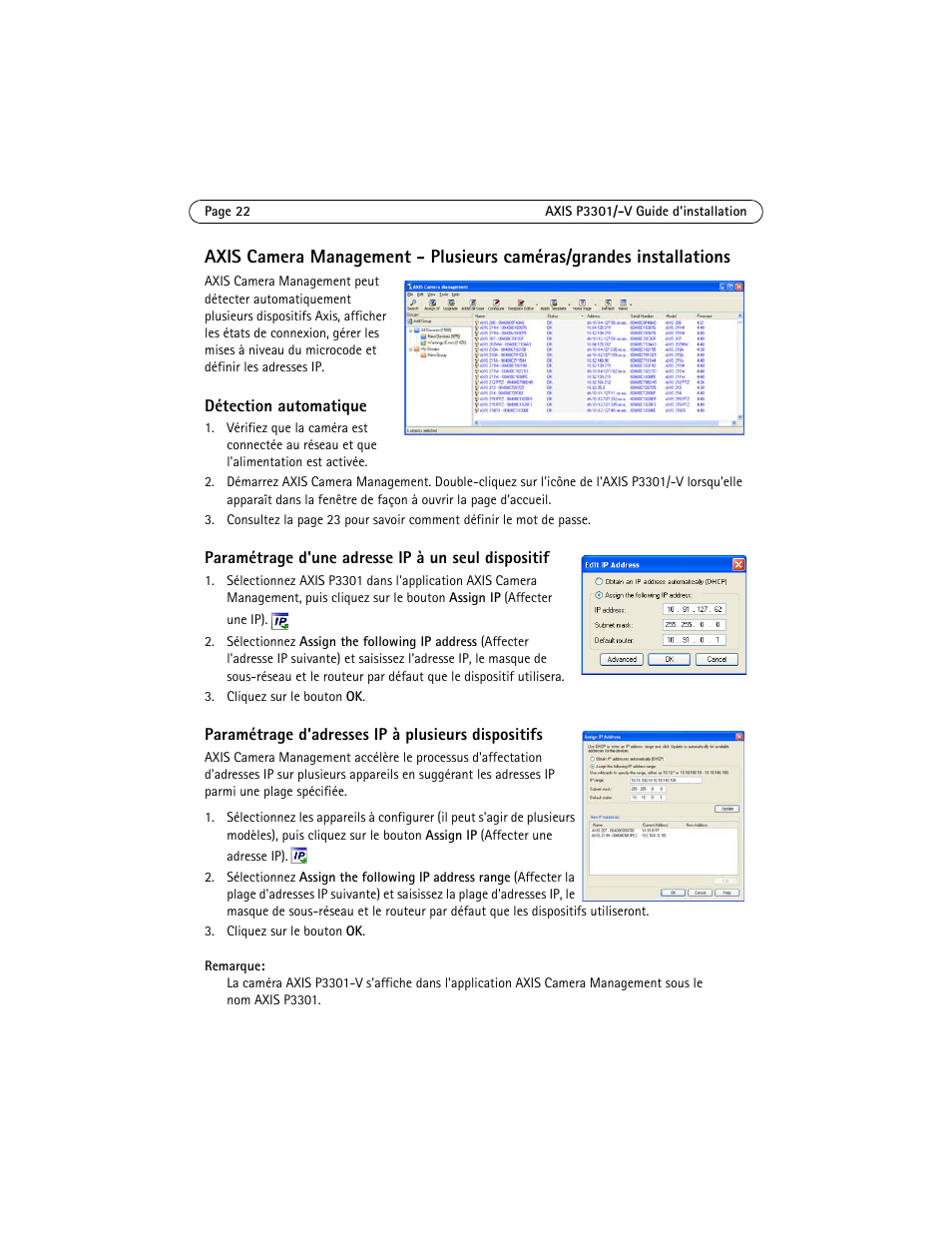 Axis Communications Fixed Dome Network Camera AXIS P3301 User Manual | Page 22 / 74