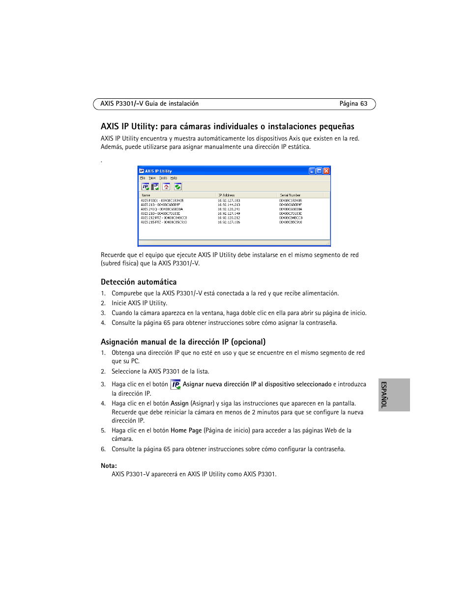 Axis Communications Fixed Dome Network Camera AXIS P3301 User Manual | Page 63 / 74