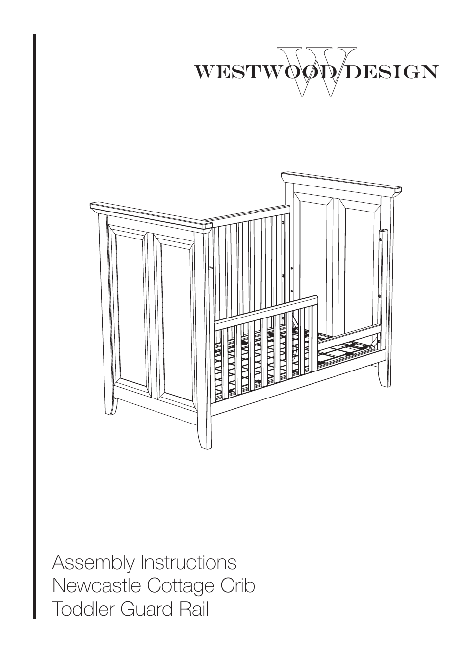 Westwood Design Newcastle Cottage Crib Guard Rail Kit User Manual | 4 pages