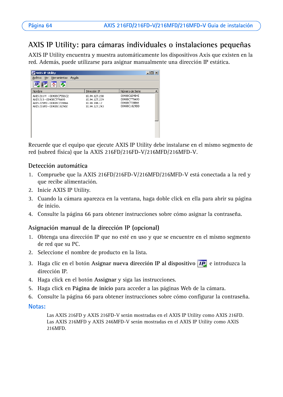 Axis Communications 216FD User Manual | Page 64 / 74