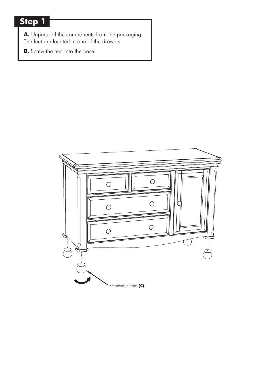 Step 1 | Westwood Design Monterey Dressing Combo User Manual | Page 4 / 5