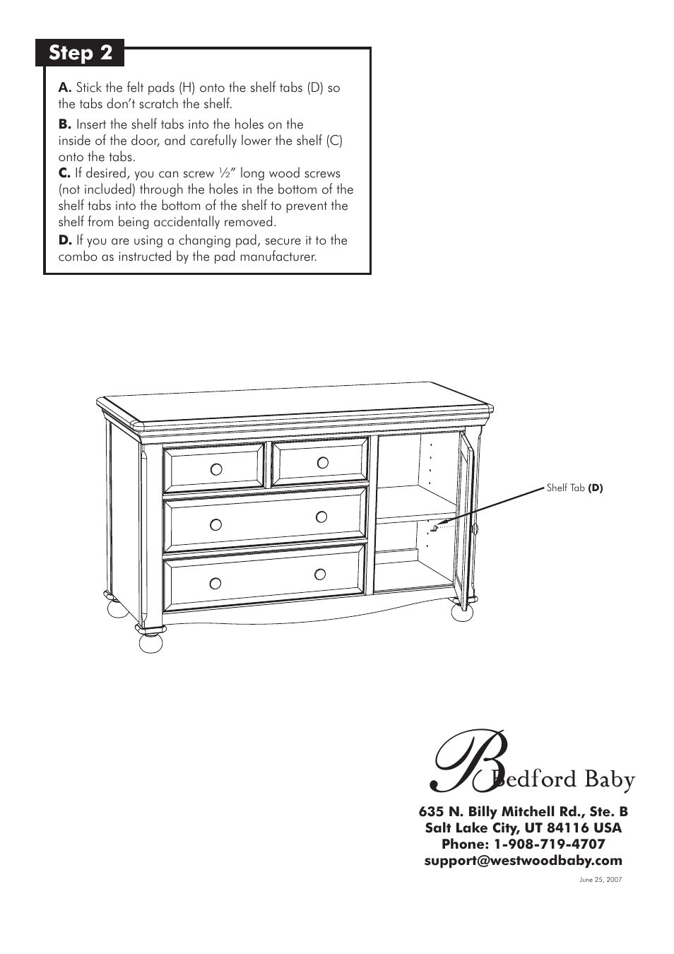 Bedford baby | Westwood Design Monterey Dressing Combo User Manual | Page 5 / 5