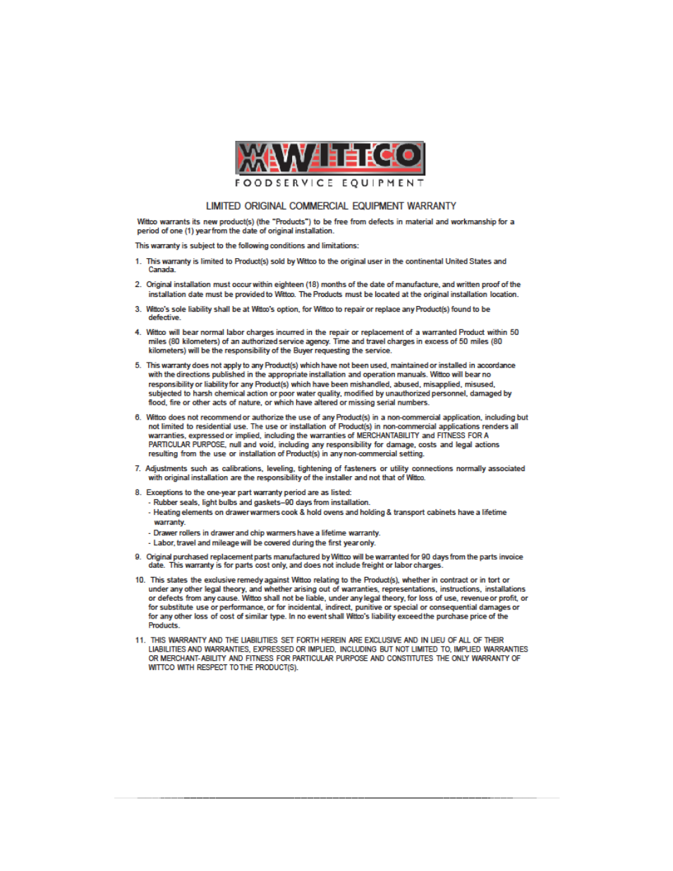 Wittco 1401 User Manual | Page 22 / 22