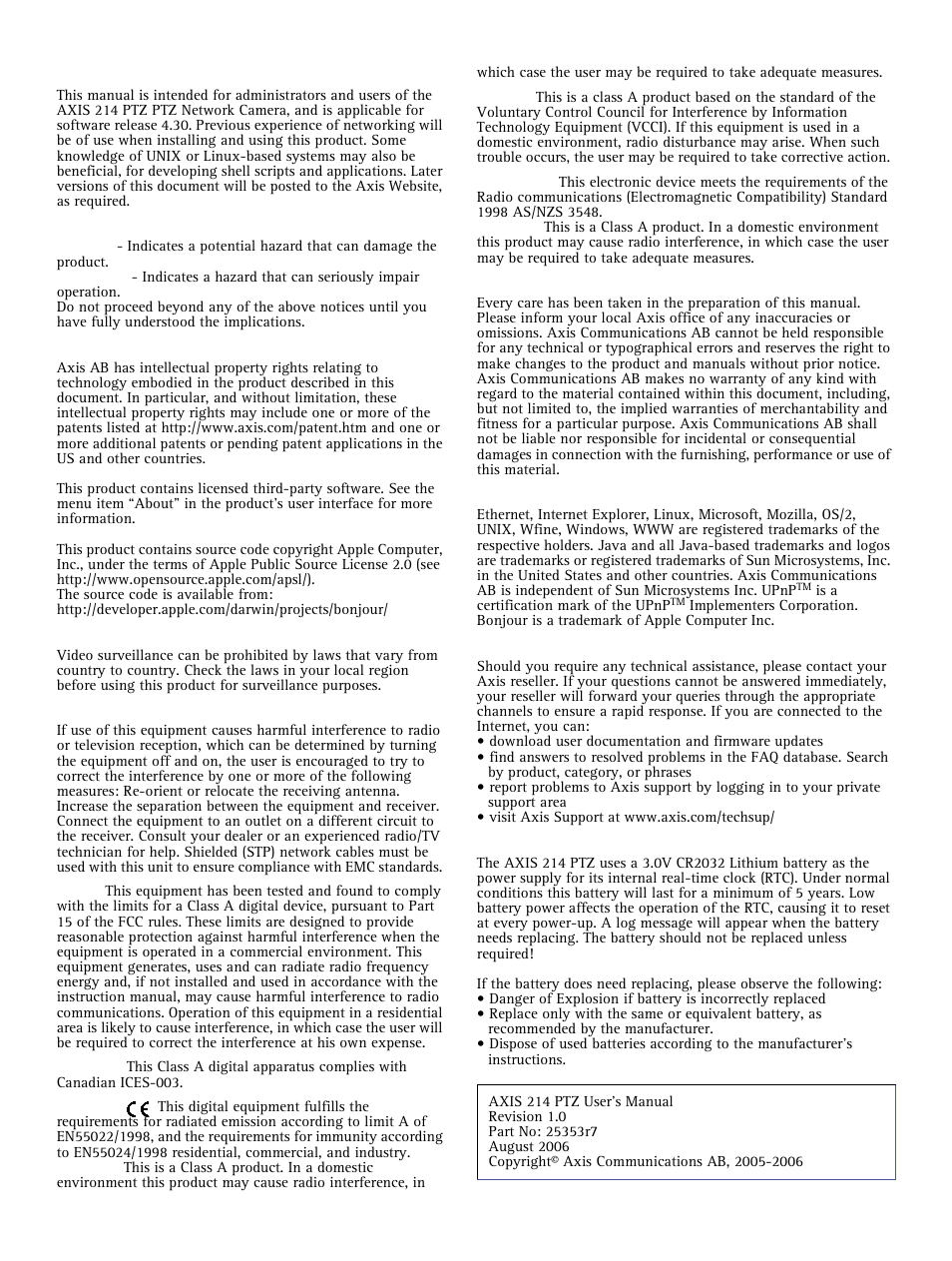 Axis communications, Product name> quick user’s guide | Axis Communications AXIS 214 PTZ User Manual | Page 2 / 70
