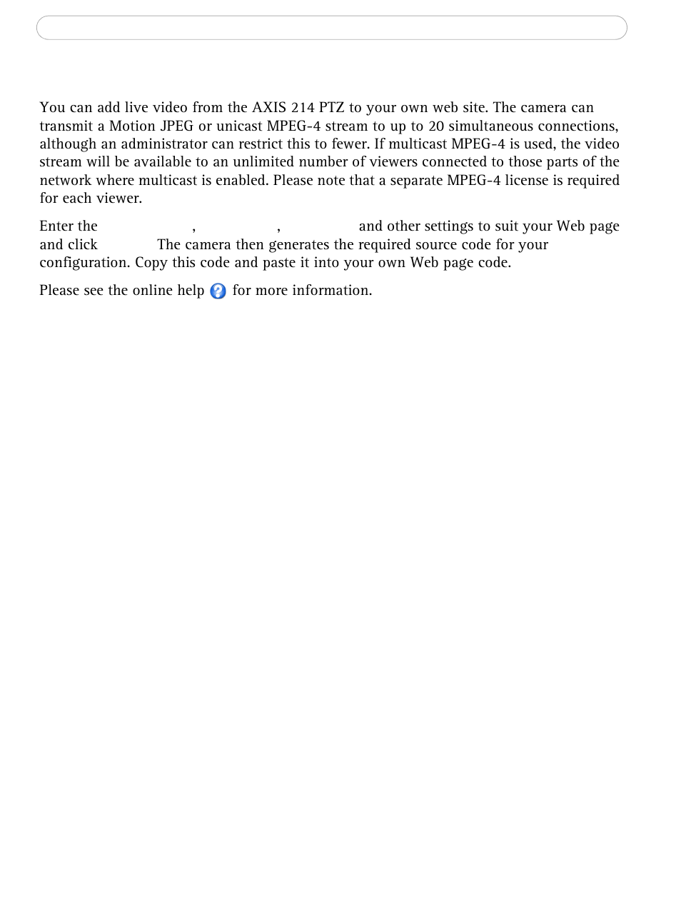Html examples | Axis Communications AXIS 214 PTZ User Manual | Page 33 / 70