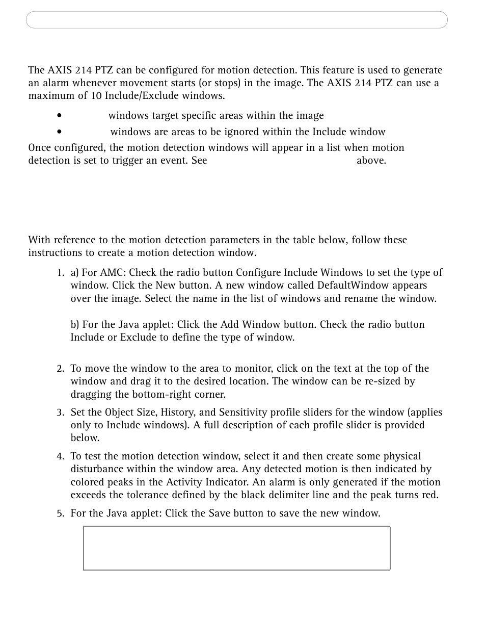 Motion detection | Axis Communications AXIS 214 PTZ User Manual | Page 39 / 70