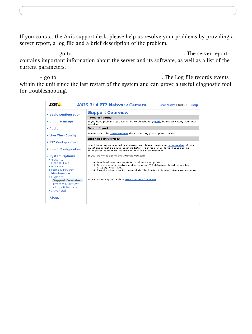 Support | Axis Communications AXIS 214 PTZ User Manual | Page 52 / 70