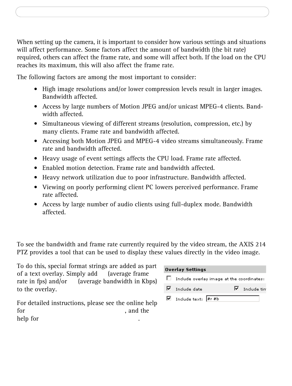 General performance considerations, Optimizing your system | Axis Communications AXIS 214 PTZ User Manual | Page 59 / 70