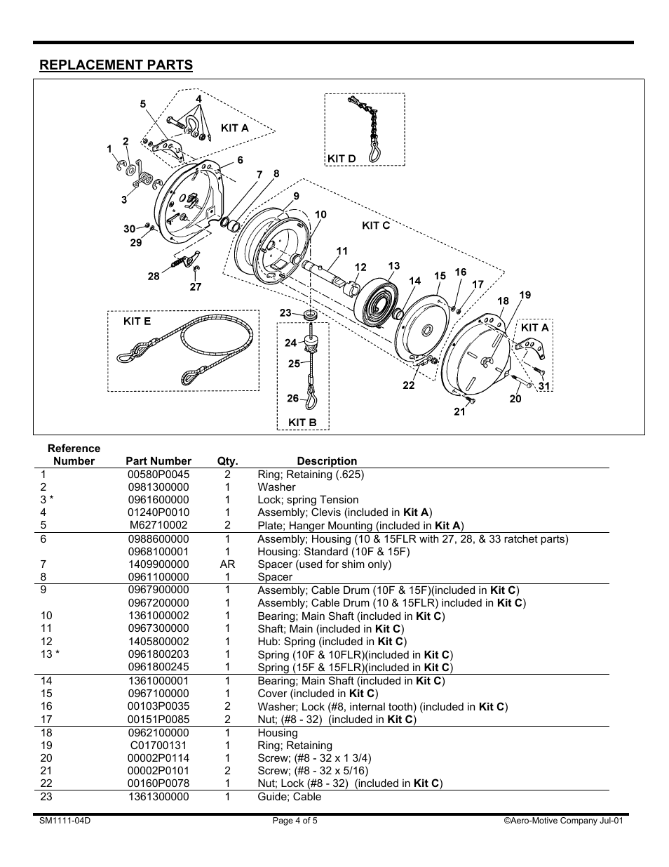Replacement parts | Woodhead 15FLR User Manual | Page 4 / 5