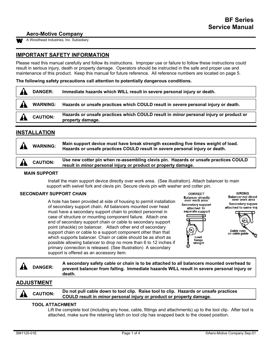 Woodhead BF Series User Manual | 4 pages