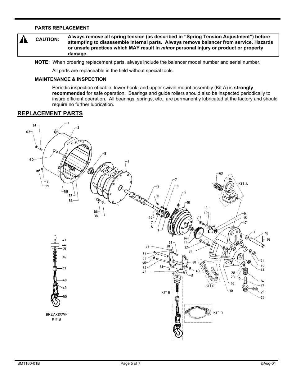 Replacement parts | Woodhead LA Balancer Serie User Manual | Page 5 / 7